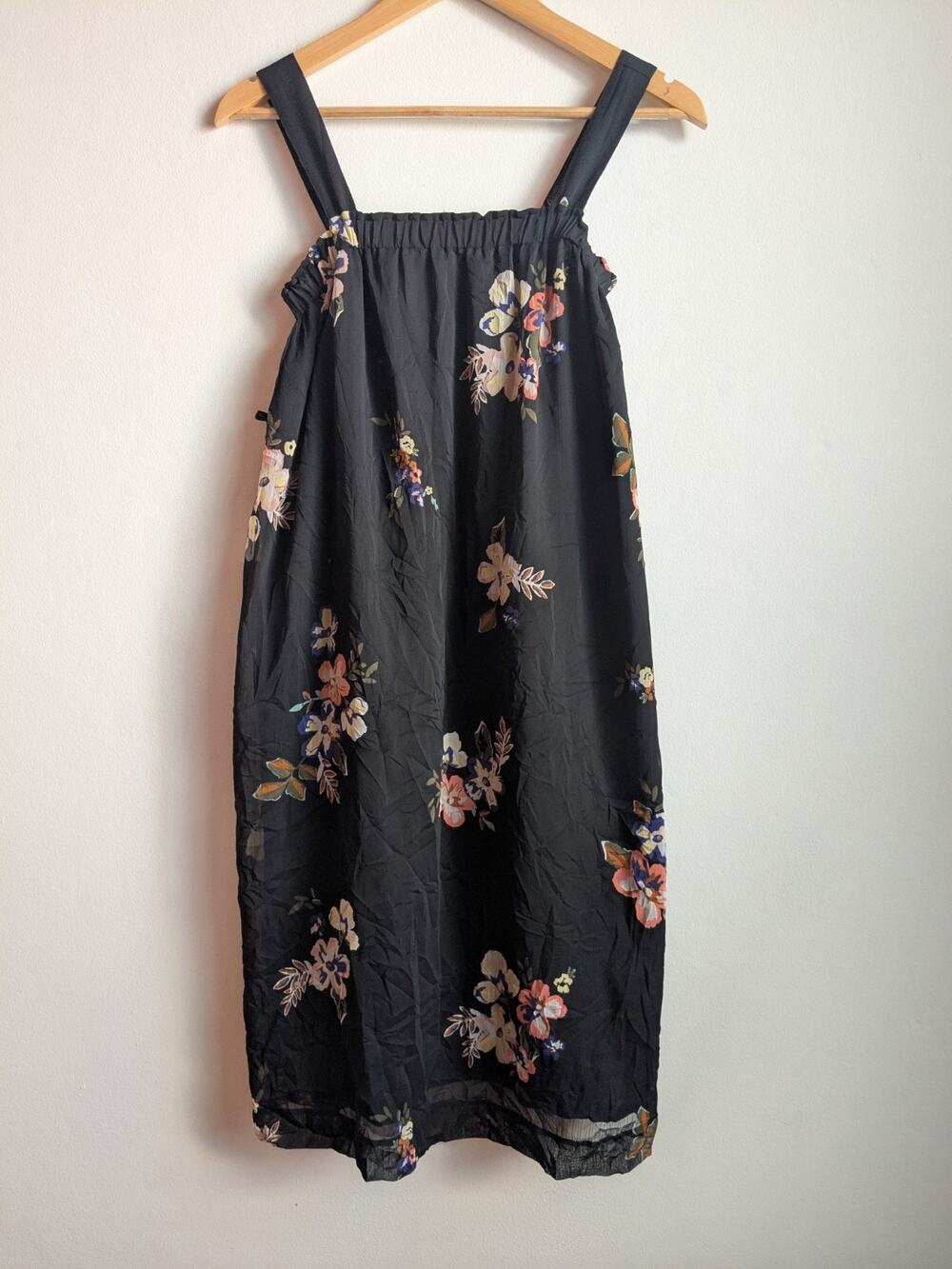 Liz Lange Maternity Black Floral Sleeveless Tunic Dress Size XS EUC